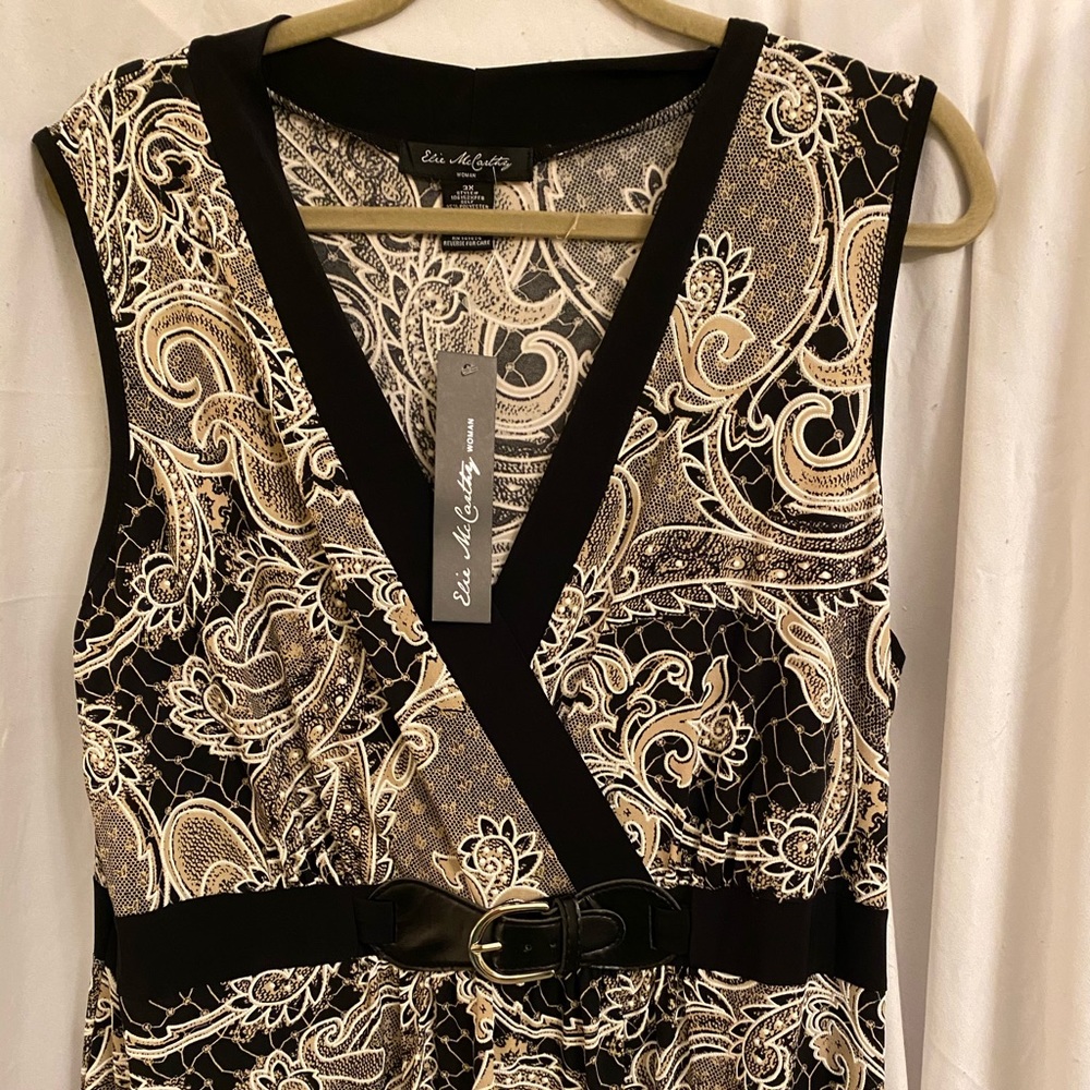 NWT Black and Tan Sleeveless Maxi Dress